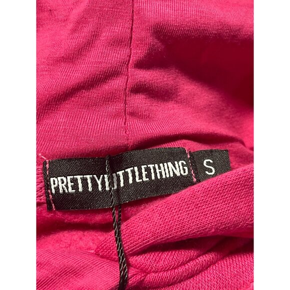 PrettyLittleThing Hot Pink Slogoan Hoodie Womens Size Small - Picture 4 of 5
